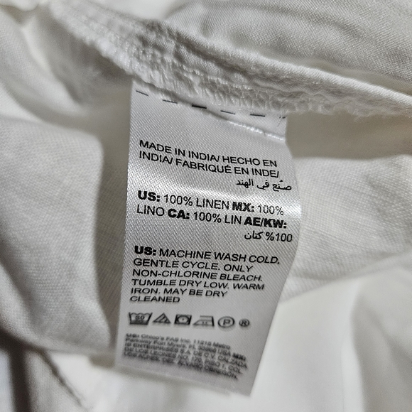 Chico's 100% Linen Pull On Crop Pant - Picture 6 of 6